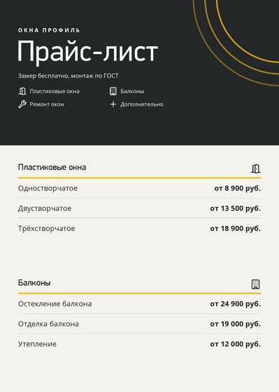 Окна Профиль